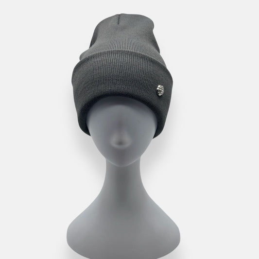 Small Rose Charm Ribbed Beanie