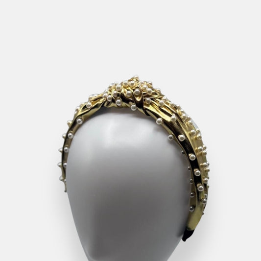 Metallic Pearl Knot Headband