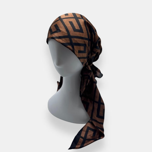 Geometric Pattern Pre-Tied Headscarf