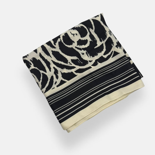 Bold Rose & Stripe Scarf