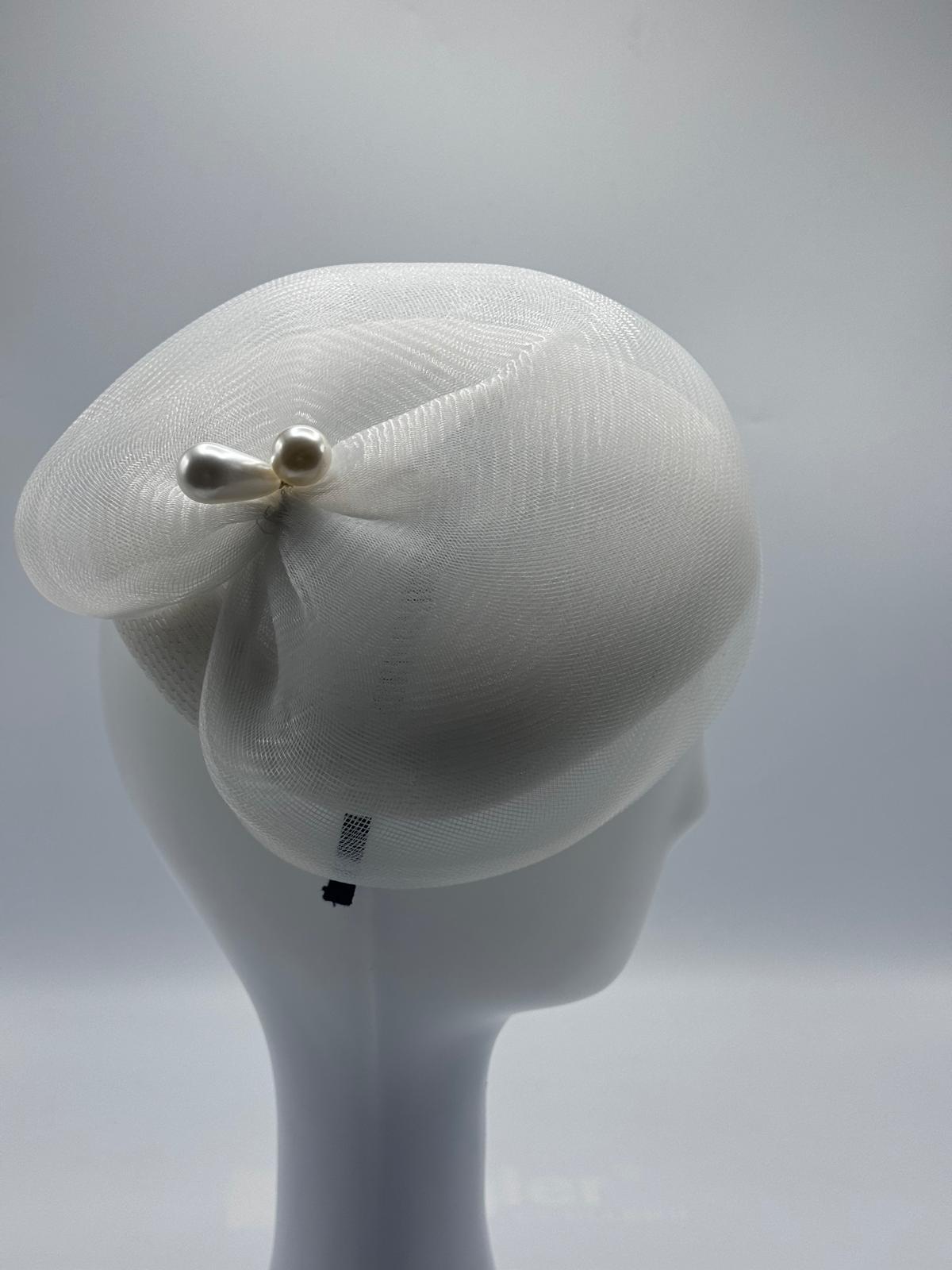 White Horsehair Fascinator