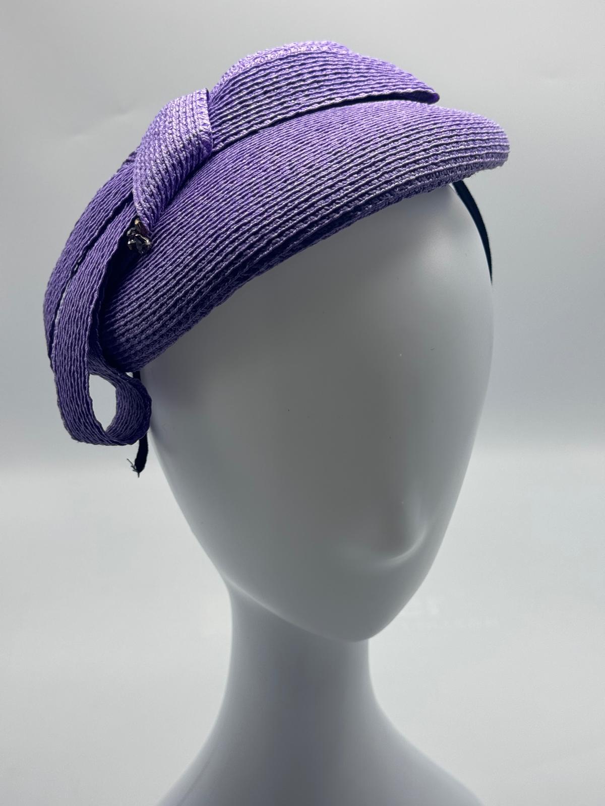 Violet Straw Fascinator