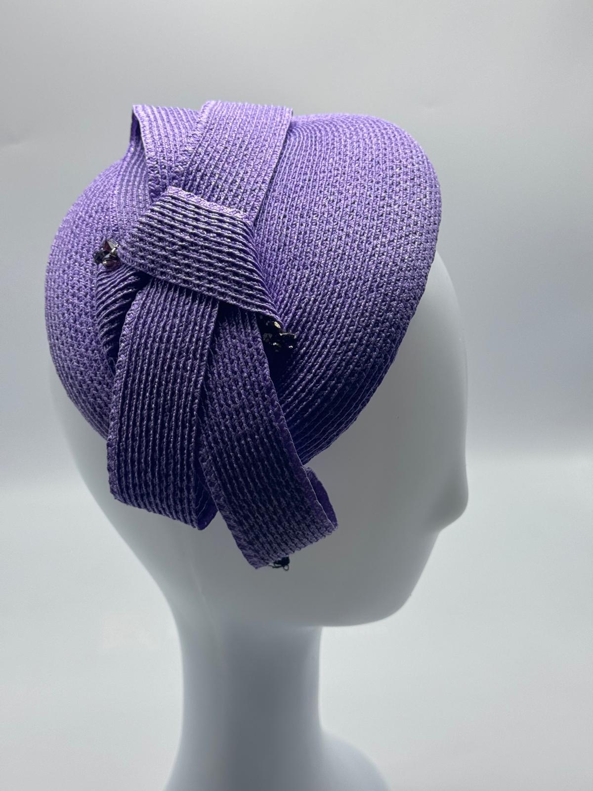 Violet Straw Fascinator