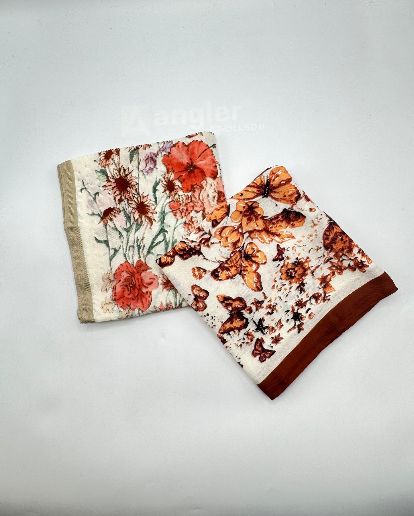 Silk-Feel Wildflower & Butterfly Headscarves
