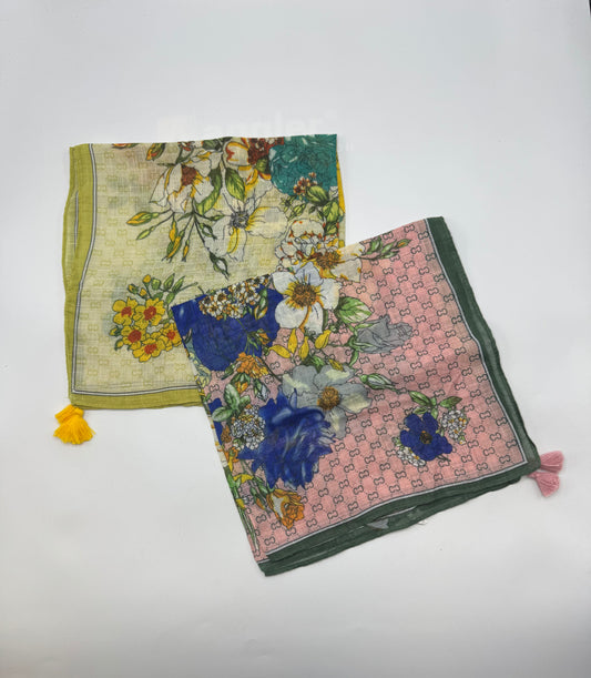 Floral Tassel Headscarf