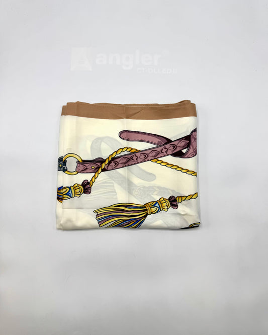 Tassel & Strap Print Headscarf