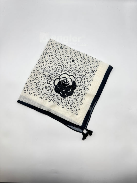 Black & White Rose Headscarf