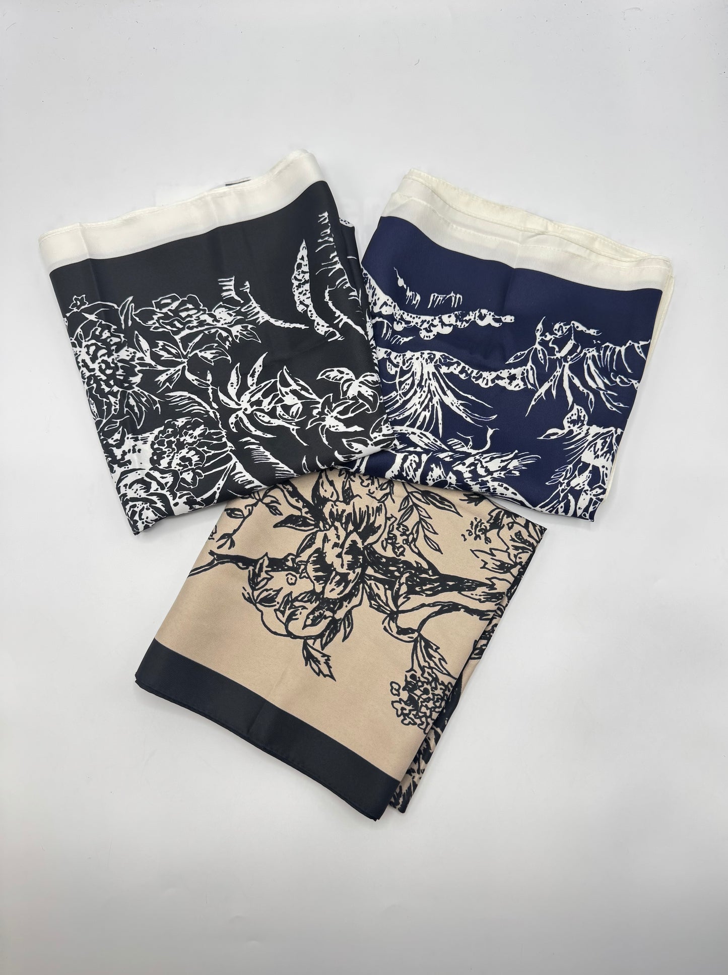 Silky Floral Garden Headscarves