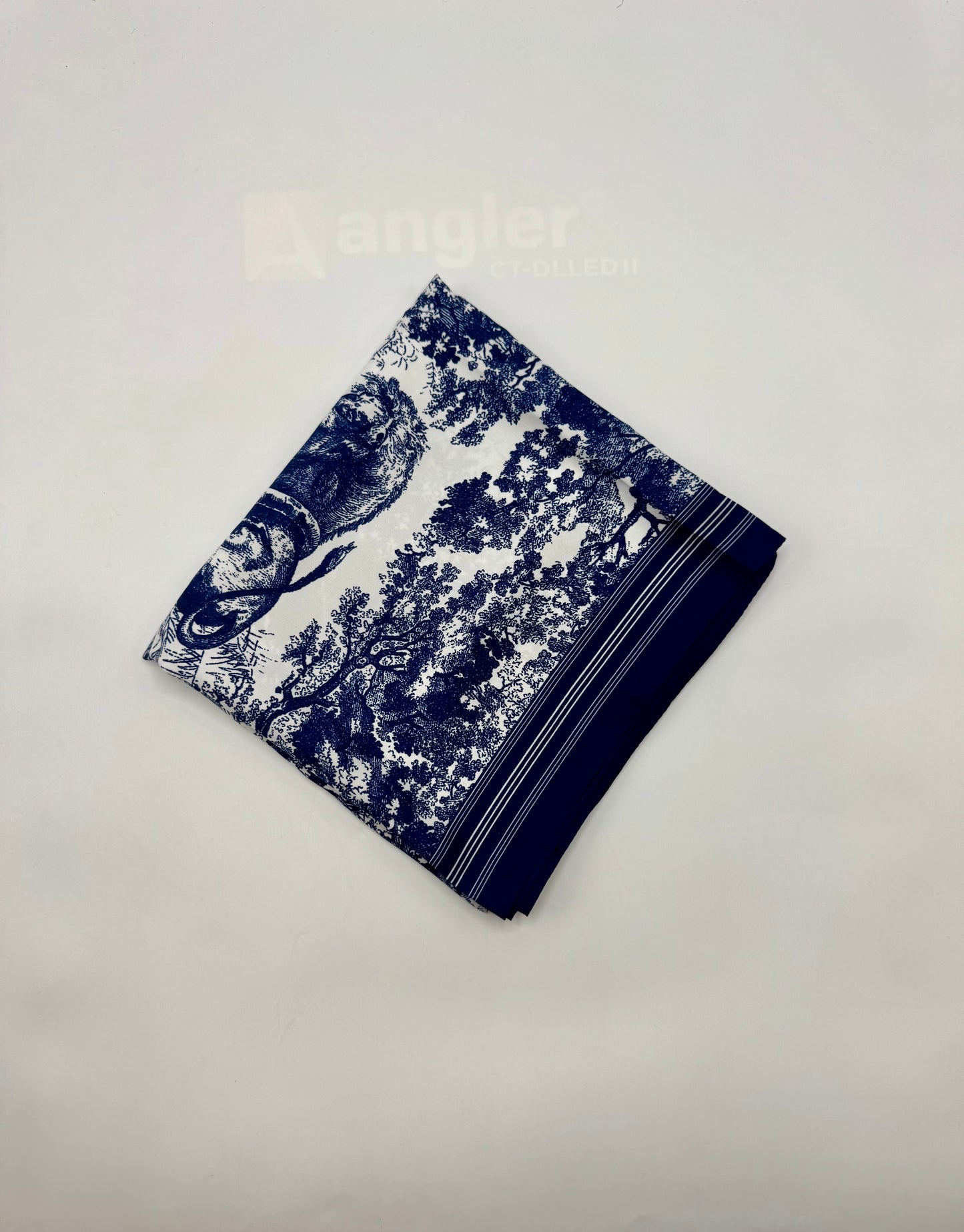 Navy Scenic Toile Headscarf