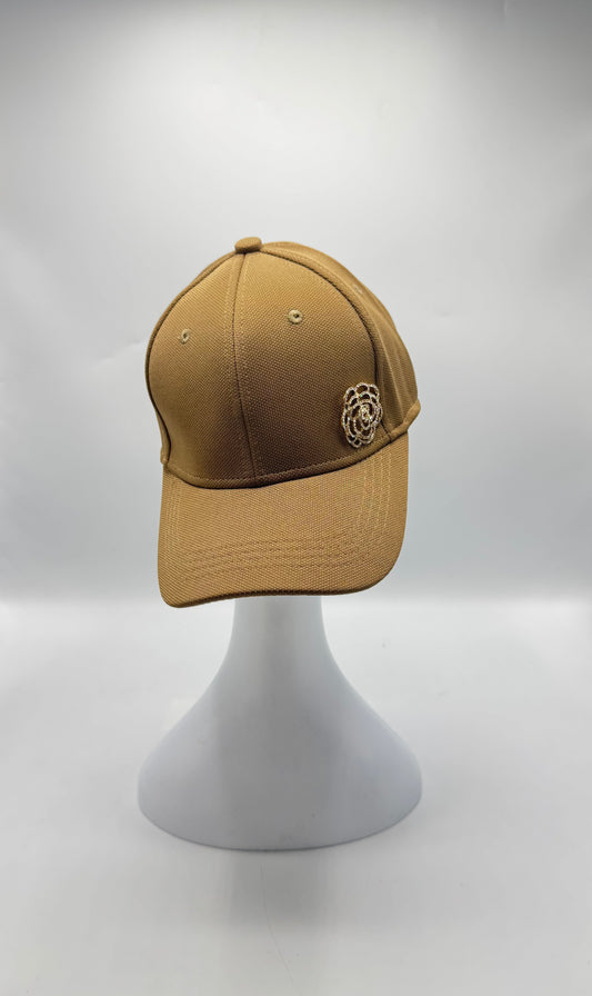 Baseball Cap with Rose Pin