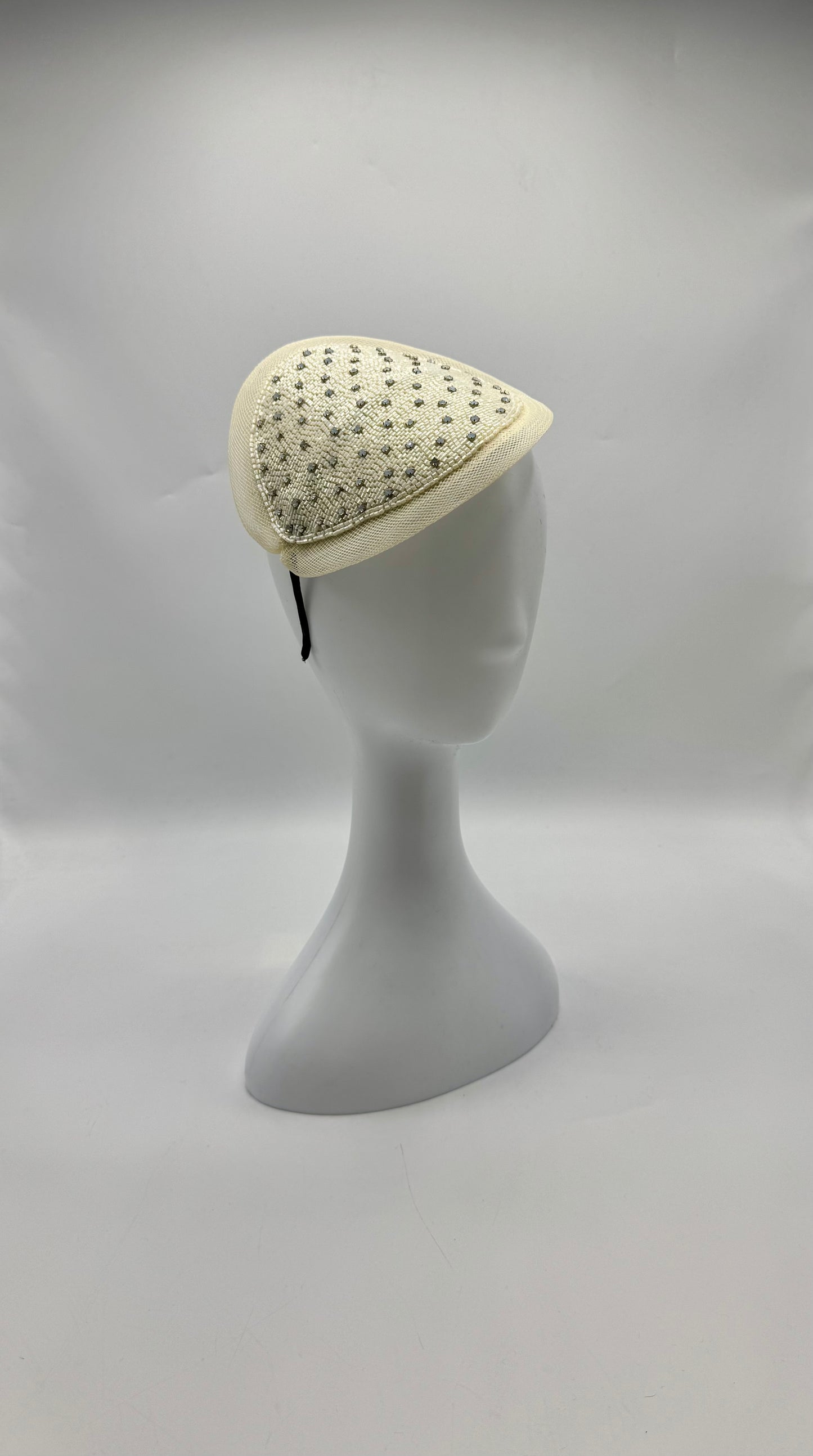 Beaded Fascinator with Rhinestones