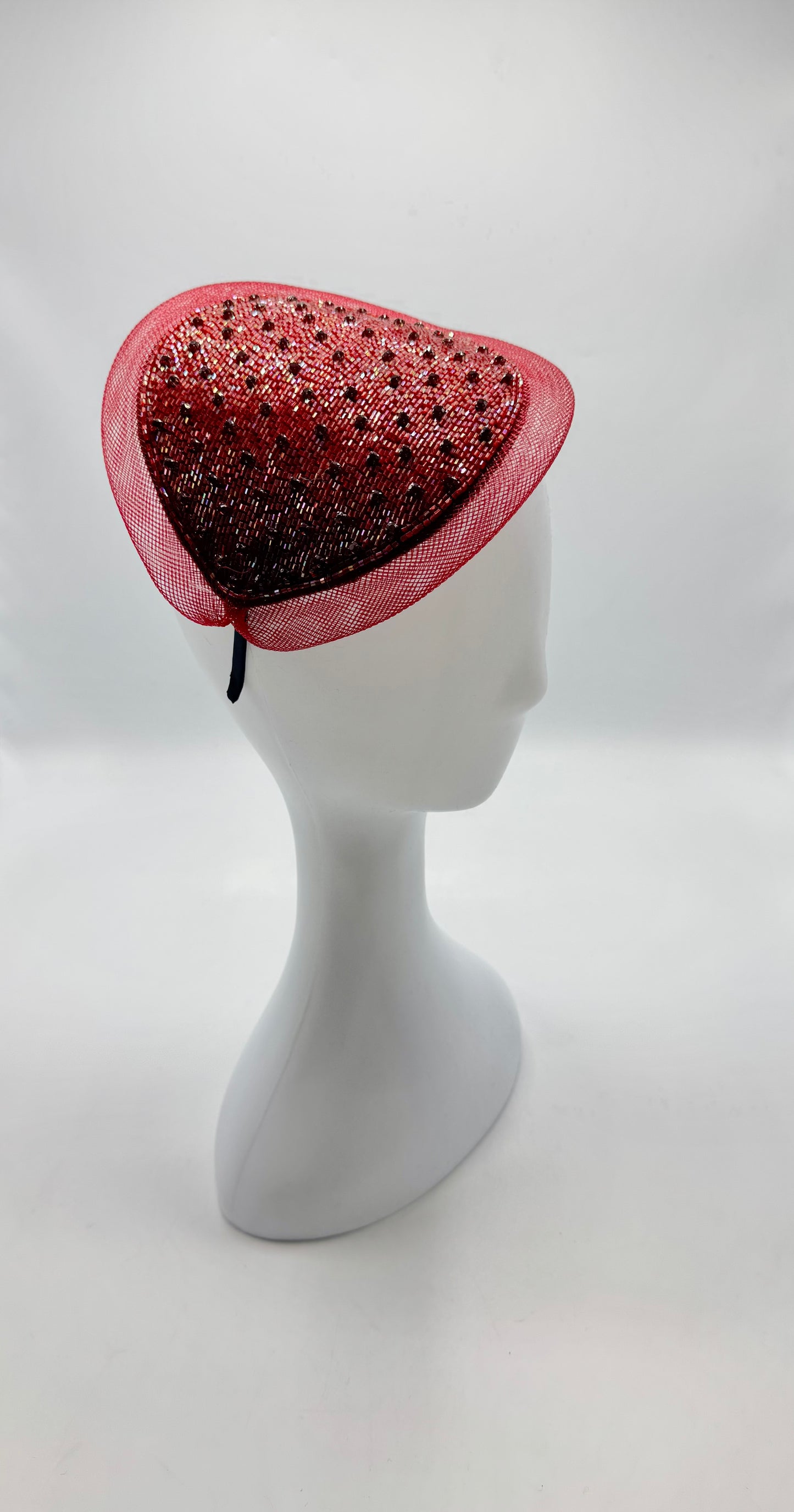 Beaded Fascinator with Rhinestones