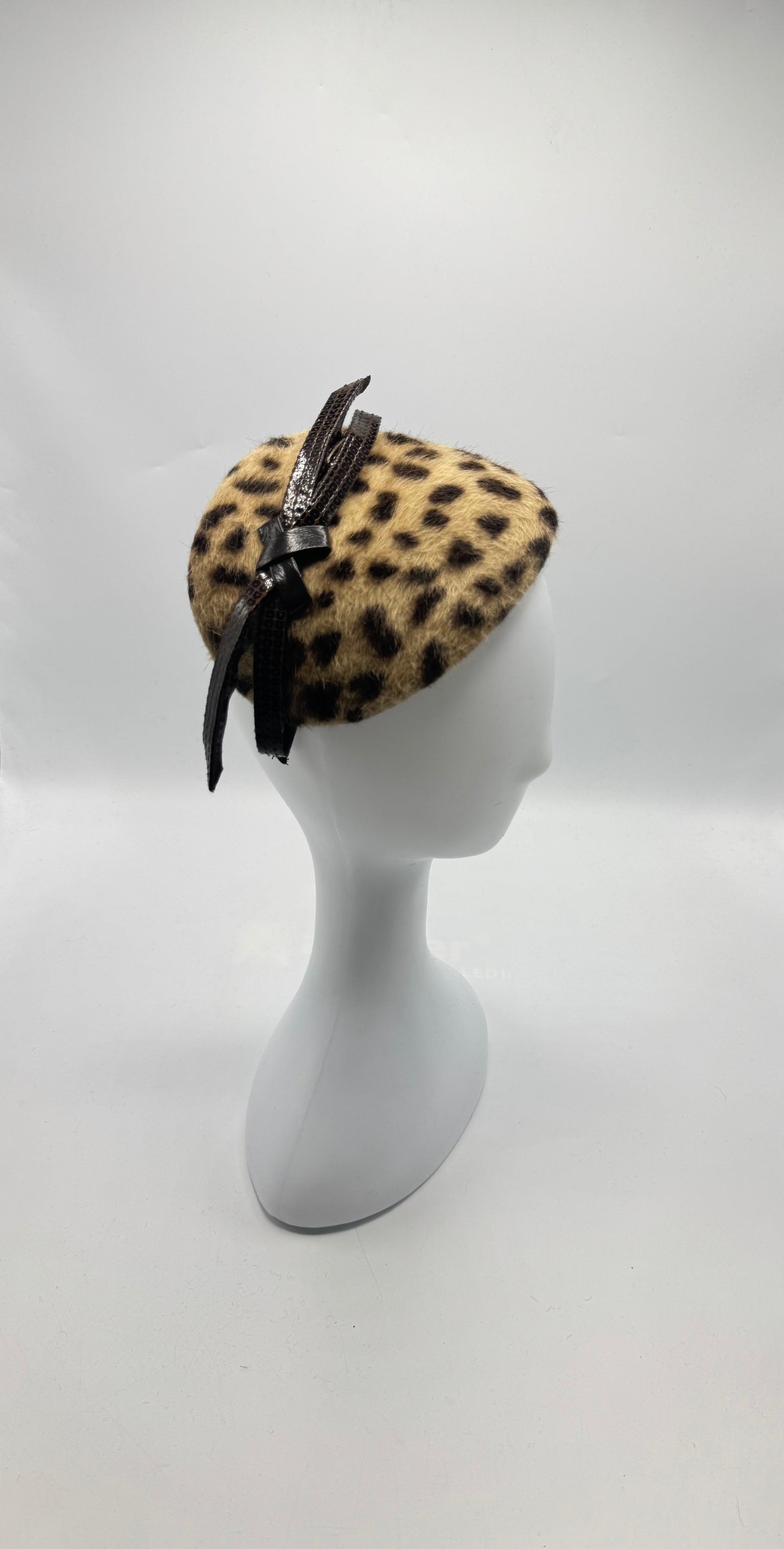 Beaver Felt Leopard Fascinator