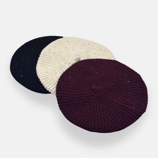 Silk-Cotton Sparkle Beret